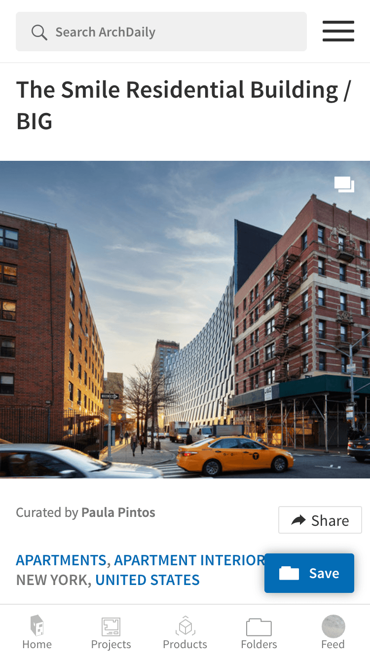 ArchDaily mobile interface